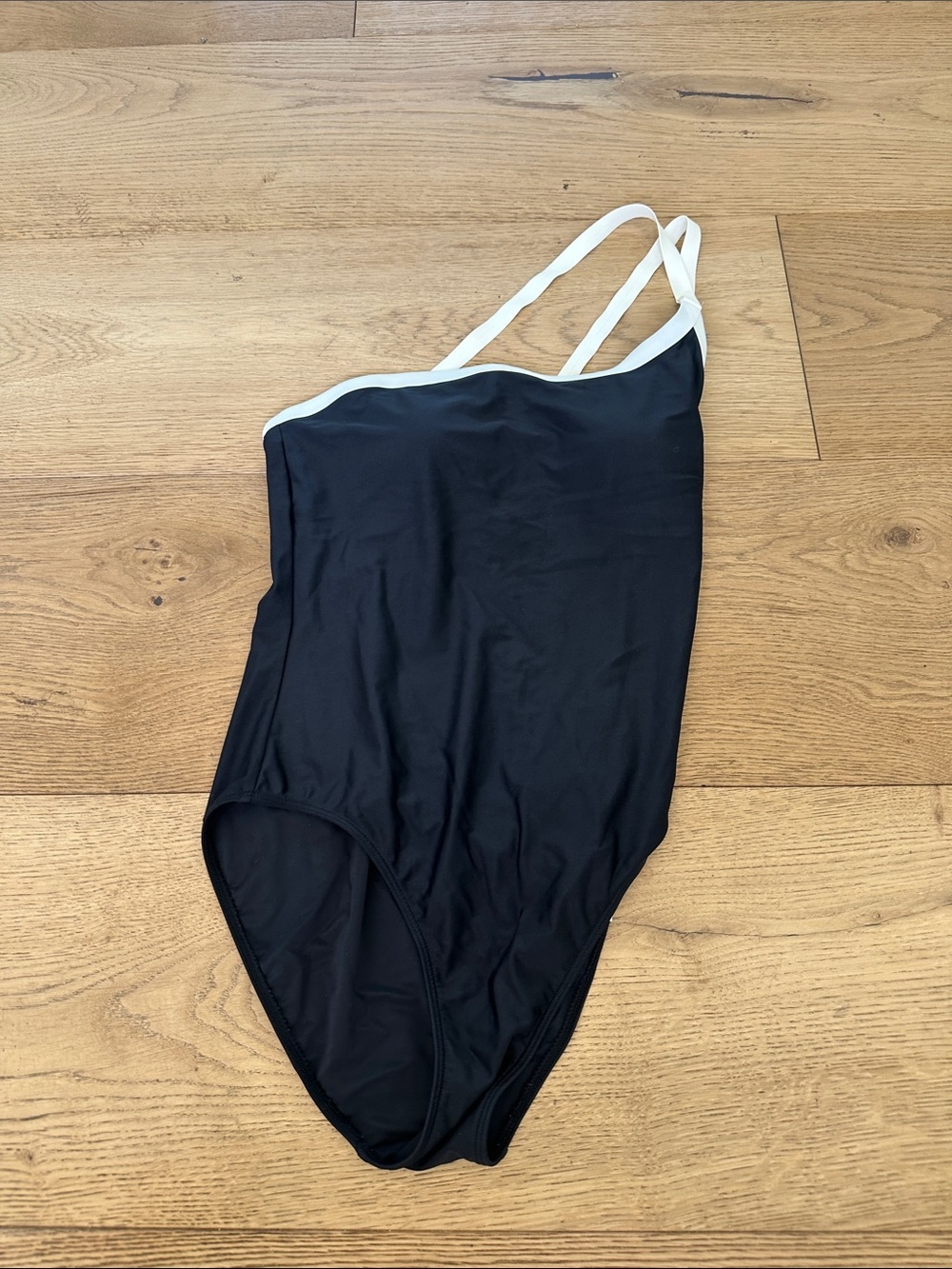 summersalt black white trim one strap swimsuit women’s 6